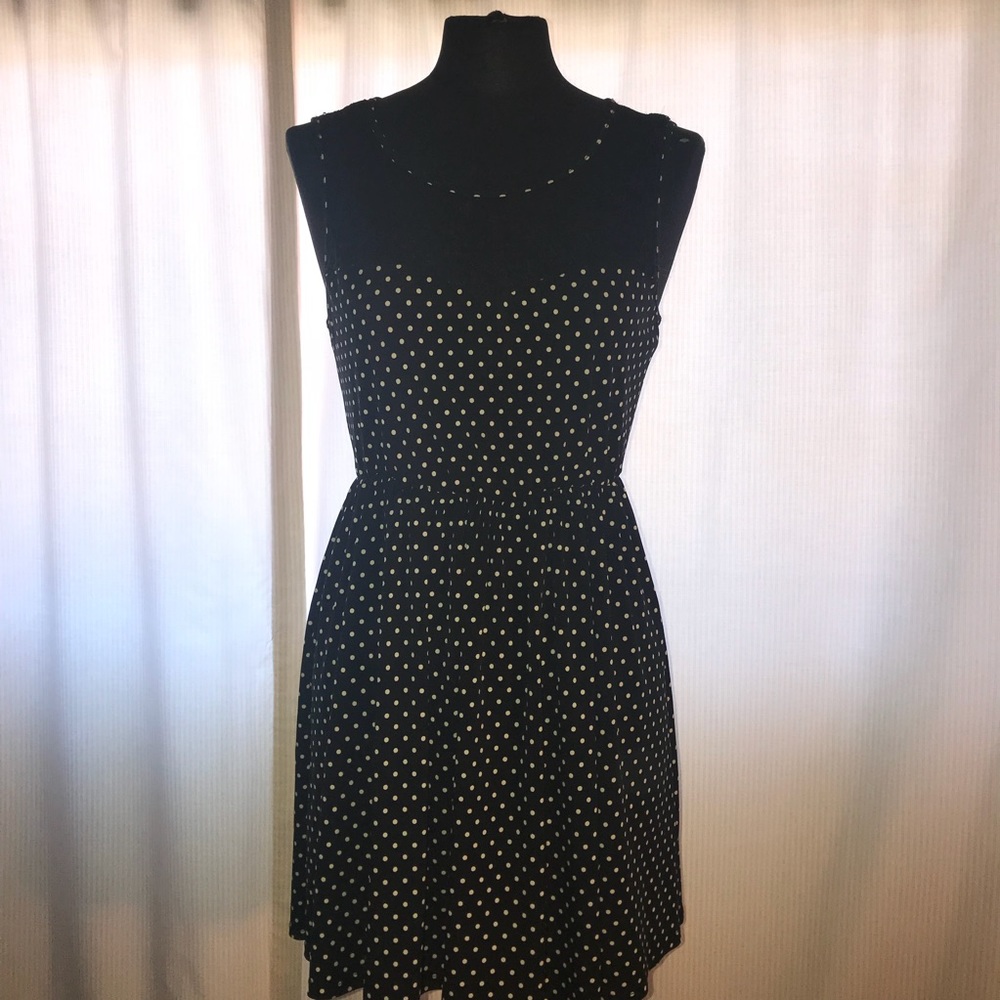 Black and White Spotted Dress with Lace